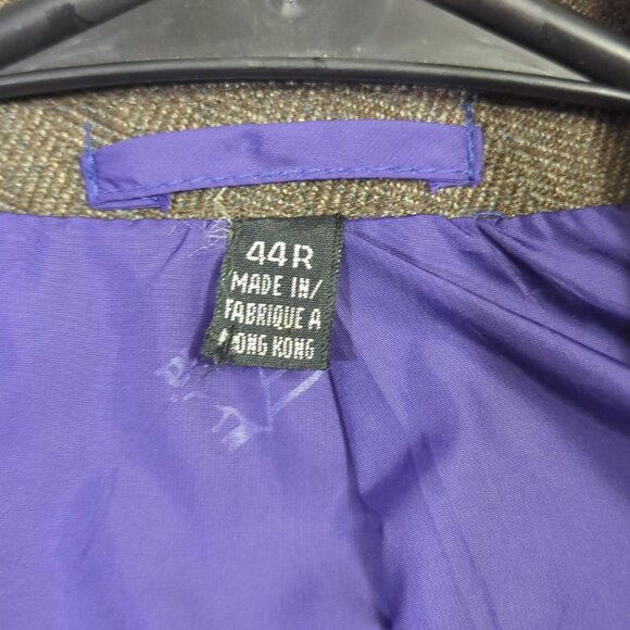 Patagonia VTG Sports Coat Men's 44R Brown Half Lined Herringbone Tweed Stretch - Picture 4 of 16